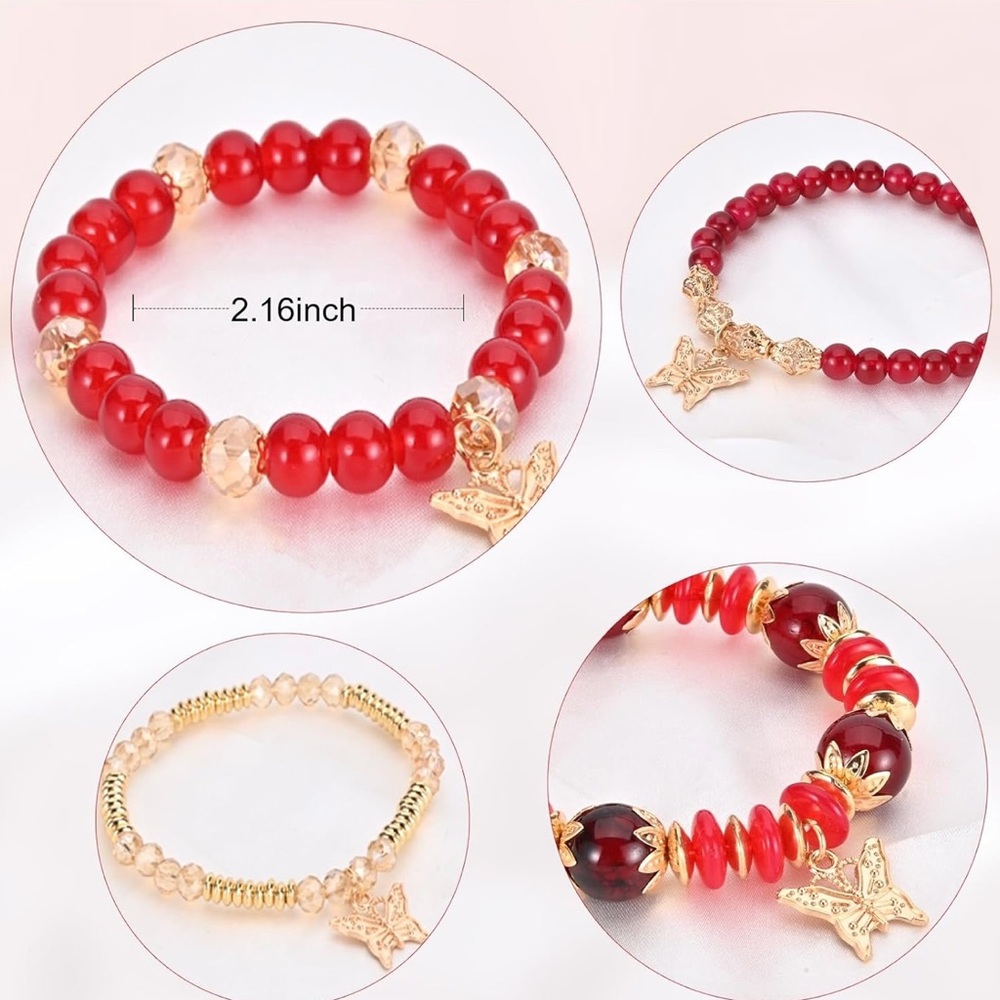 Your Choice NWT Set of Butterfly Hand Beaded Bracelets - Picture 3 of 8
